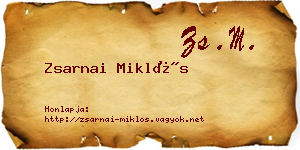 Zsarnai Miklós névjegykártya