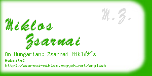miklos zsarnai business card